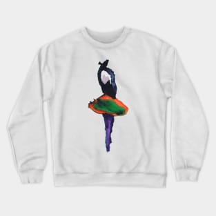 Exquisite Ballerina Watercolor: Vibrant Dance Art by Rita Crewneck Sweatshirt